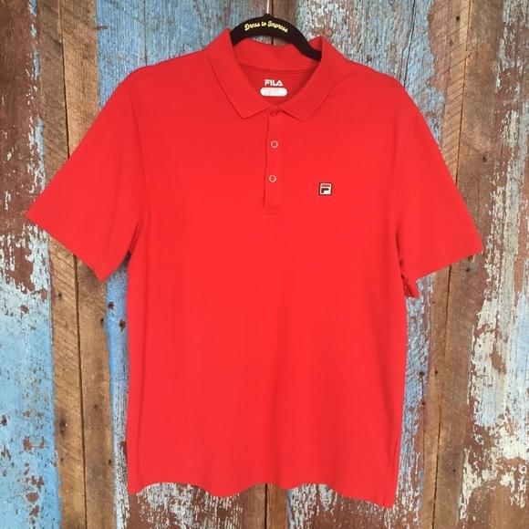 Fila Red Polo Top Size M - Picture 1 of 5